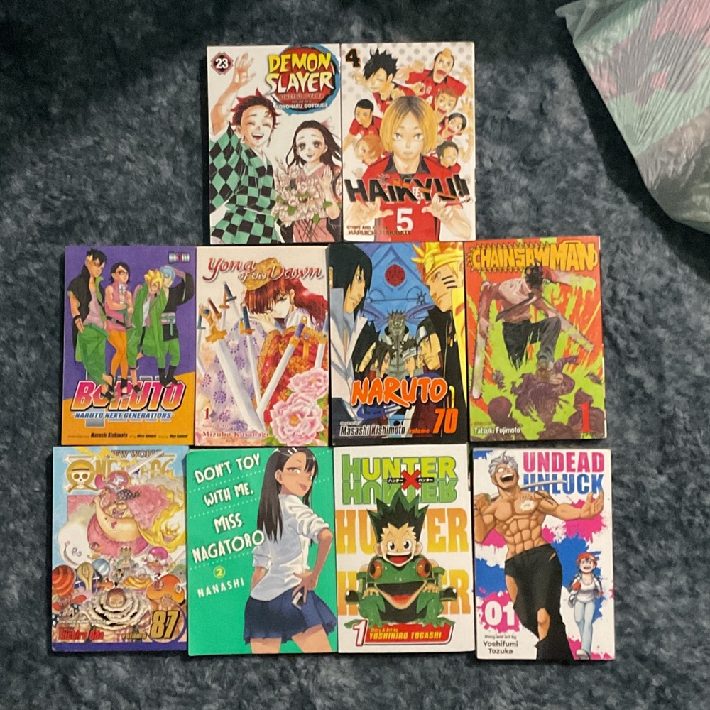 Manga Collection with Vibrant Covers
